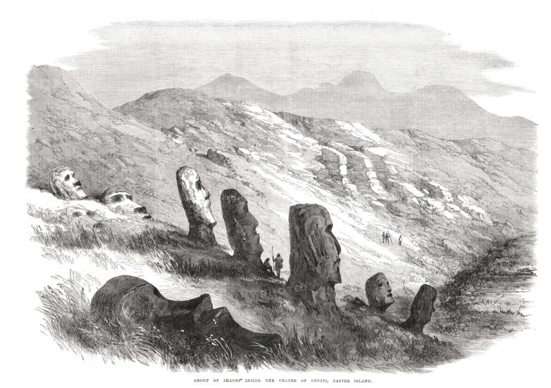 Moai monolithic statues Easter Island