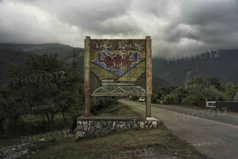 Gagra, Abkhazia, Georgia. 20th July, 2017. Soviet mosaic on the road from Gagra to Sukhumi.Abkhazia is a partially recognized state located in north western Georgia. Back in the soviet era it was a vibrant area however after the soviet union collapsed in the early 90s the economy is fallen to its knees. In 2008 Russia sent its military to support the separatist to gain independence from Georgia. Credit: Mauricewolf/SOPA/ZUMA Wire/Alamy Live News