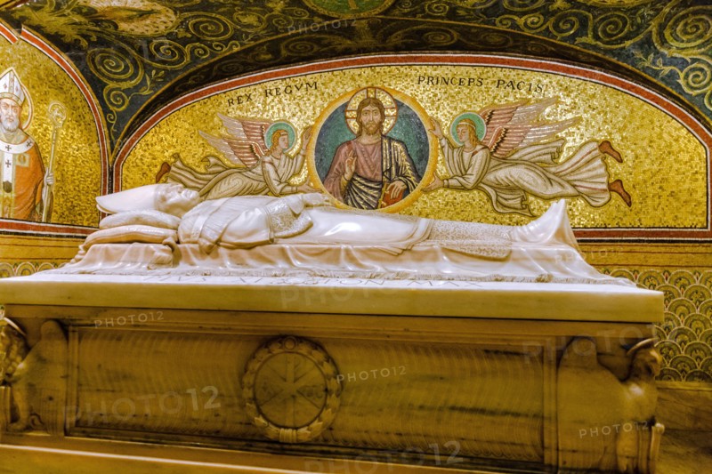 The tomb of Pope Pius XI in the Papal Grotto of the St. Peter's Basilica, Vatican City