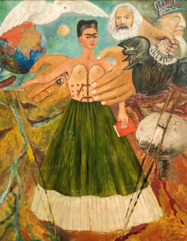 Detail of Marxism will give health to the sick, by Frida Kahlo, 1954 Casa Azul (Blue House) Coyoacan, Mexico City, Mexico