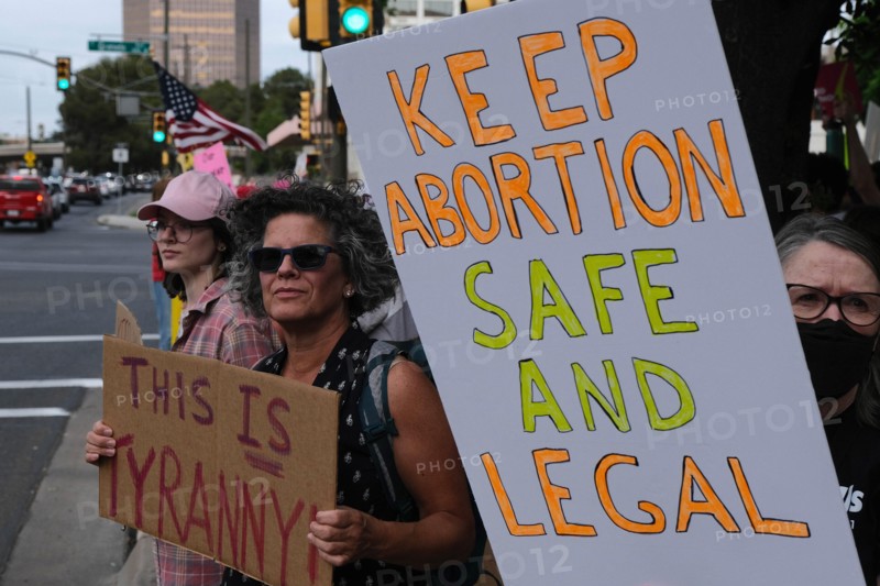 May 3, 2022, Tucson, Arizona, U.S: Around a thousand Pro Choice abortion rights demonstrators hold rally outside the Federal Courthouse in Tucson. They came out to protest after a leaked draft majority opinion from the Supreme Court  showed that Roe Vs Wade will be overturned severely limiting or in some States eliminating the right to an abortion. Abortion in the United States has been legal for over 50 years since the landmark court decision guaranteeing access to safe abortions . In the past few years State legislatures have been chiping away at abortion rights. Now with the conservative Su