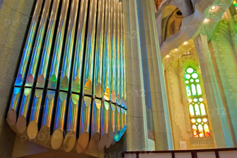 Organ Pipes in the Sagrada Familia in Barcelona.
