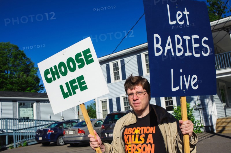Anit-abortion protesters in Fredericton New Brunswick Canada