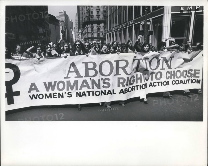 Feb. 26, 2012 - Women's Lib abortion demonstration, Union Square, NYC, May 6, 1972 Demonstration against the repeal of New York State's Abortion law. Women's Lib and other organization demonstrated at Union Square with mostly young female marchers equipped with a variety of signs, banners and buttons, for the upholding of New York's one year old Liberal abortion law.