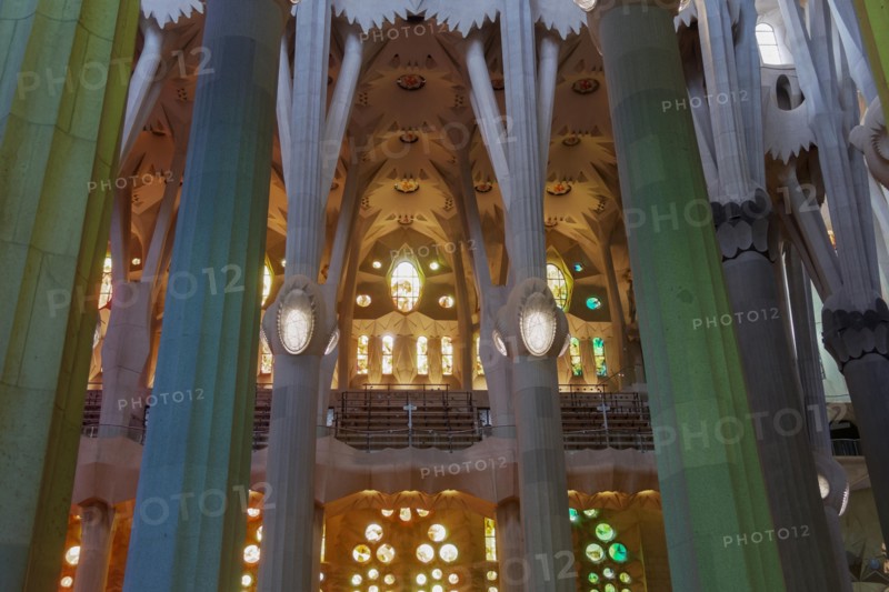 Barcelona, Spain Sagrada Familia interior pillars.