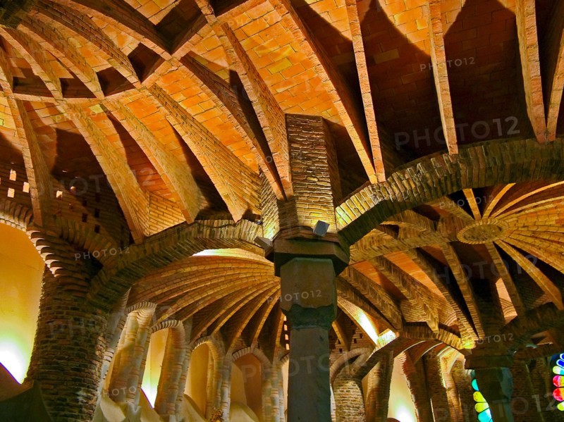 Detail. Church of Sta. Coloma. (architect. A. Gaudi) Colonia Güell.Sta. Coloma de Cervelló. Barcelona. Spain