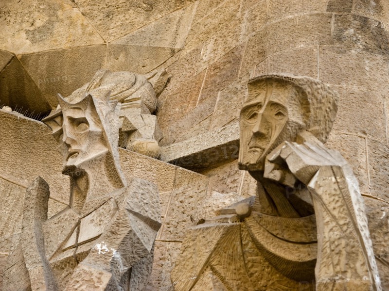 Passion Facade, Sagrada Familia, Barcelona, Catalonia, Spain
