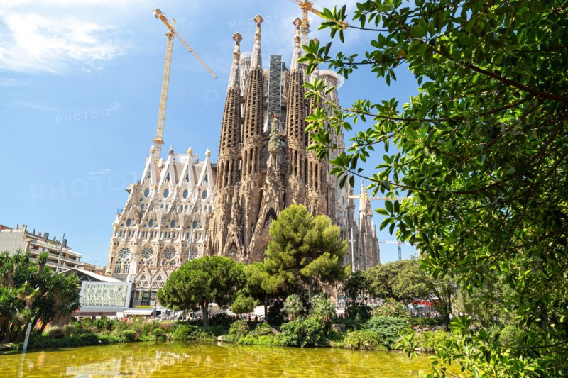 July 16 2019, Barcelona Spain: General view from Sagrada Familia