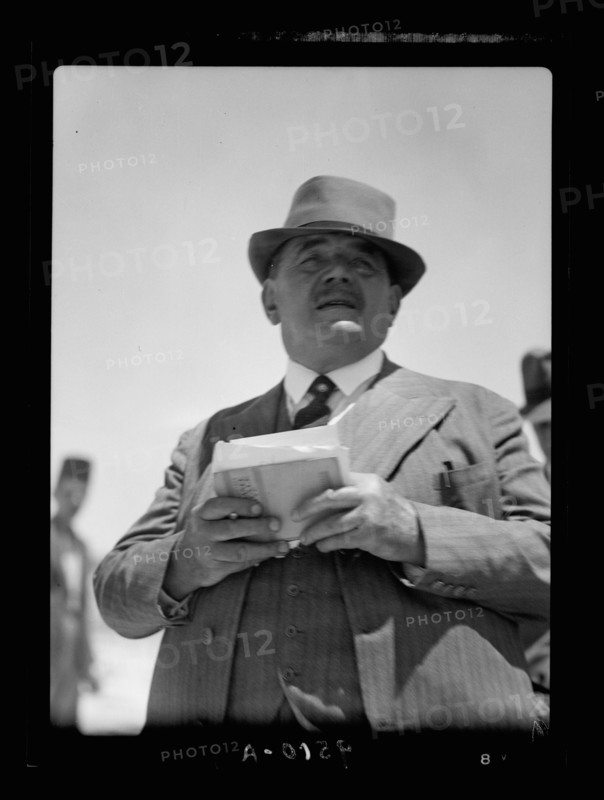 Monsieur & Madame Edouar [i.e., Edouard] Herriot visit to Jerusalem, May 11, 1938. Mr. Herriot, alone, close up
