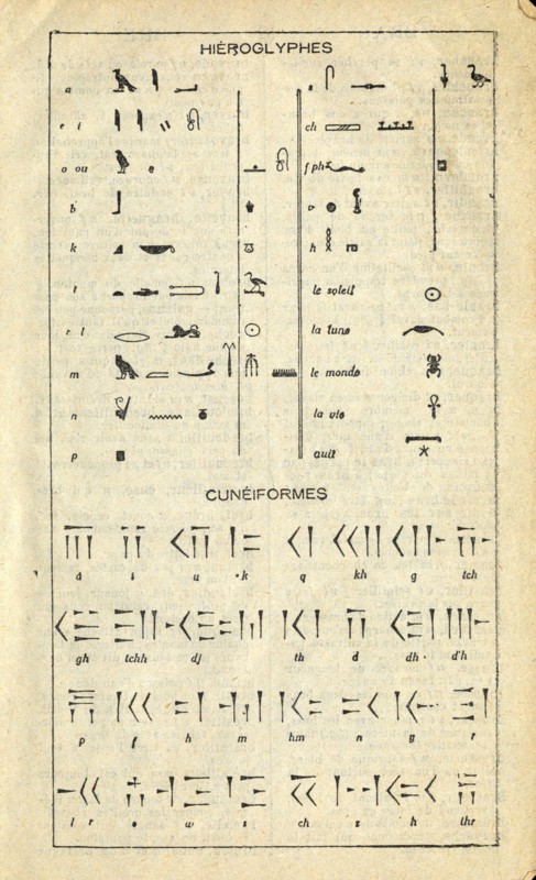 hiéroglyphes. cunéiformes