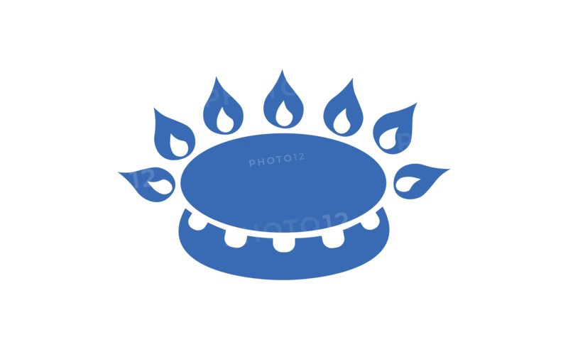 Blue gas burner icon. Concept of electricity power.