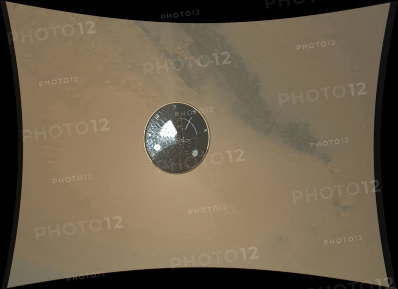 Curiosity rover Heat Shield during descent to the surface of Mars