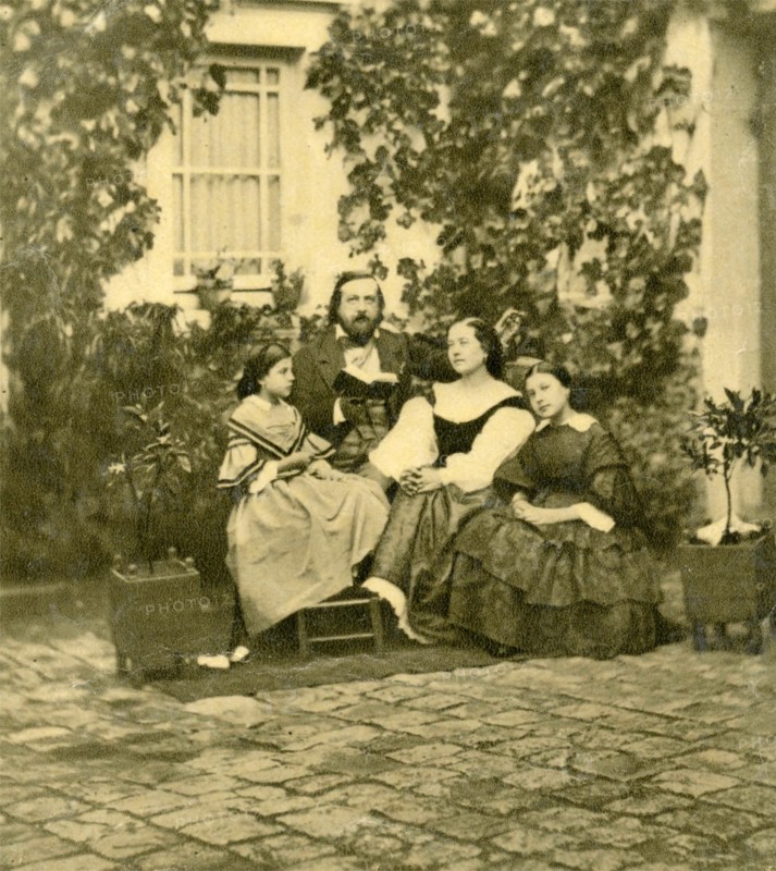The French poet Theophile Gautier with family