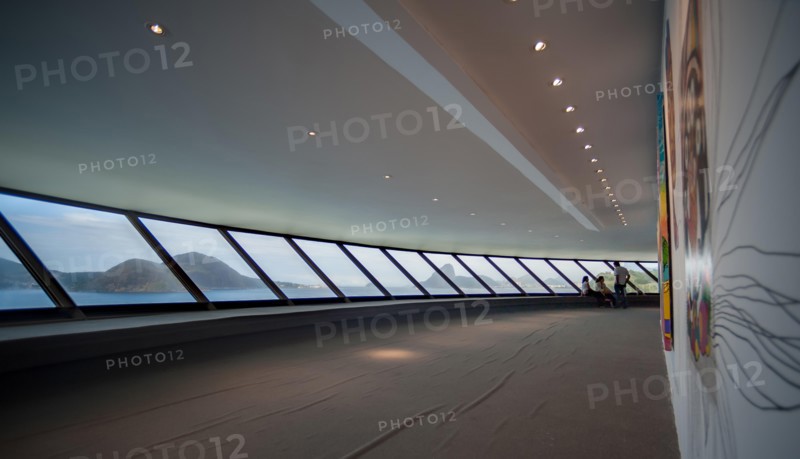 Rio de Janeiro, Brazil - August 17 2013: Interior view of Contemporary art museum by Oscar Niemeyer in Niteroi
