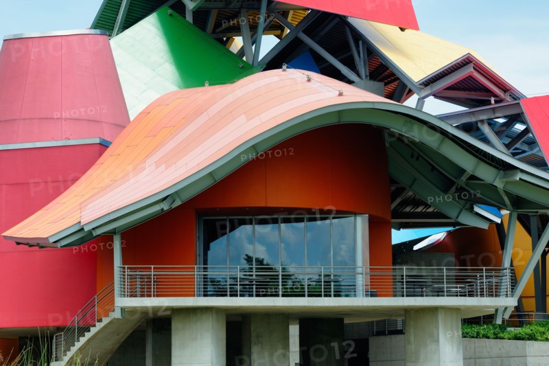 The Biomuseo, Museum of Bio Diversity, with colourful roof sections, Panama City, Panama, Central America