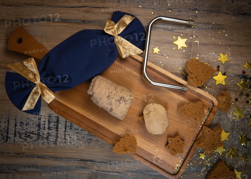 Festive canape, gingerbread toast and foie gras, french traditional festive gastronomy