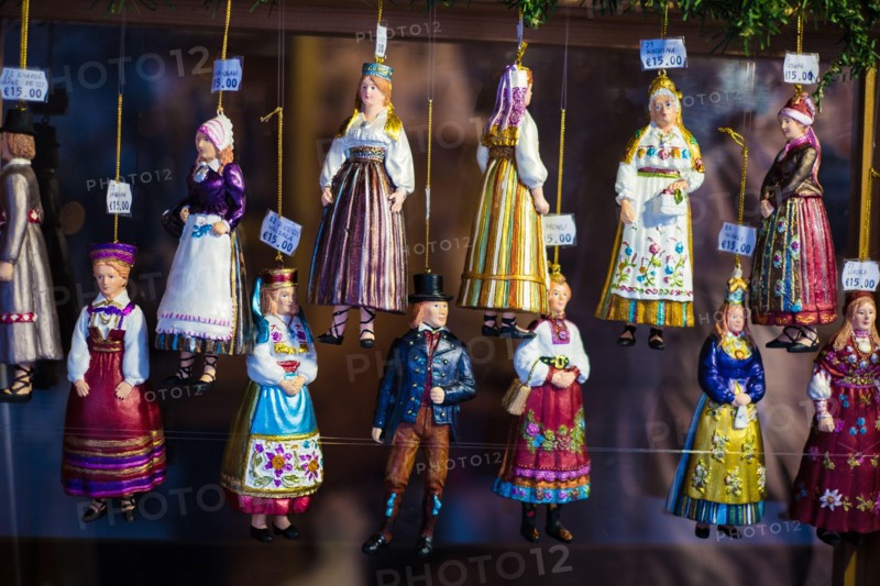 Christmas decoration. Hand painted souvenirs or gifts. Northern Europe holiday traditions.