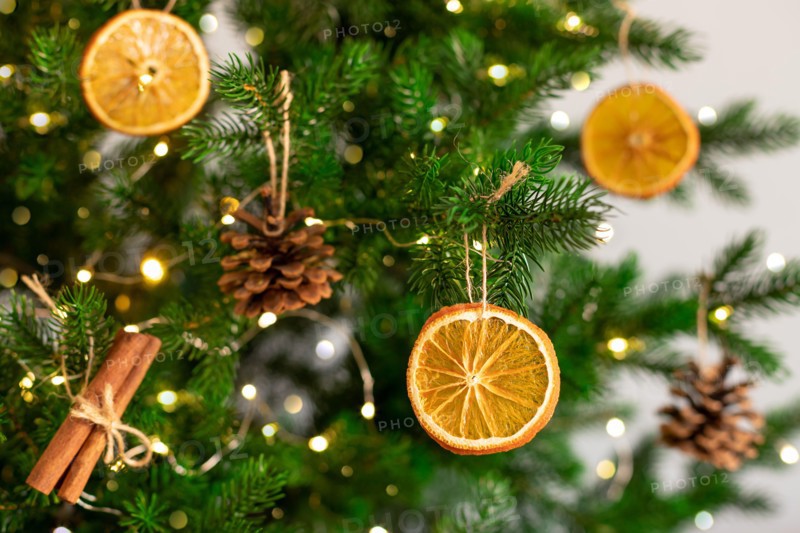 Christmas tree with natural decoration