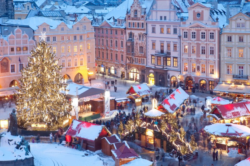 czech republic, prague - christmas market at the old town square