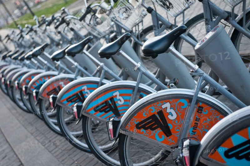 Rental bicycles, Bordeaux, France