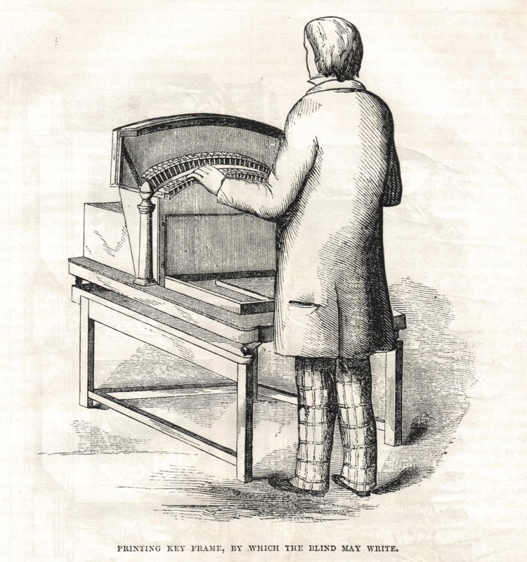 Printing key frame Foucault's Typewriter for the blind The Great Exhibition of 1851