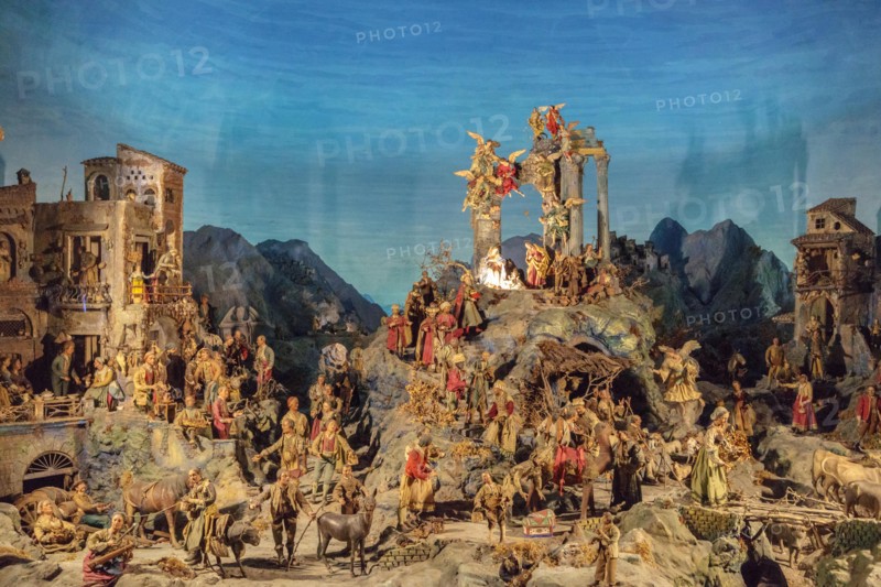 Presepe Nativity Scene in Naples Italy Traditional Holiday Artwork