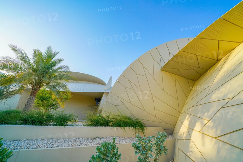 DOHA QATAR - JULY 10 2019;National Museum of Qatar unusual but striking design form is inspired by desert rose crystal opened in March 2019  designed