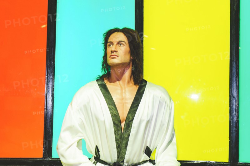 Wax statue of famous people, Sylvester Stallone, in Sun World Ba Na Hills Museum. Saturday, 13 February 2016, Ba na, Vietnam.