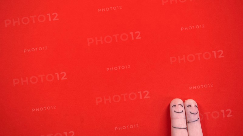 Happy finger face couple in love hugging, enjoying perfect date, love, top view