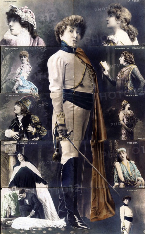 1898 ca , PARIS , FRANCE : The french most celebrated theatre actress SARAH BERNHARDT ( 1844 - 1923 )  in  some of his stage roles : THEROIGNE , FROUF