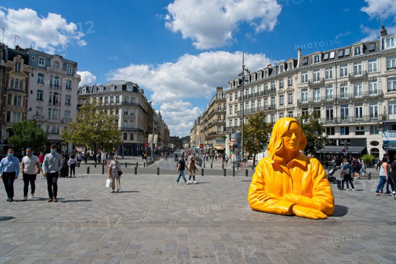 Lille France - 4 August 2020 - In front of Lille Flanders railway station