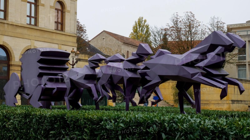Le Carosse, artwork by french artist Xavier Veilhan, Metz, Moselle, Lorraine, Grand Est region, France