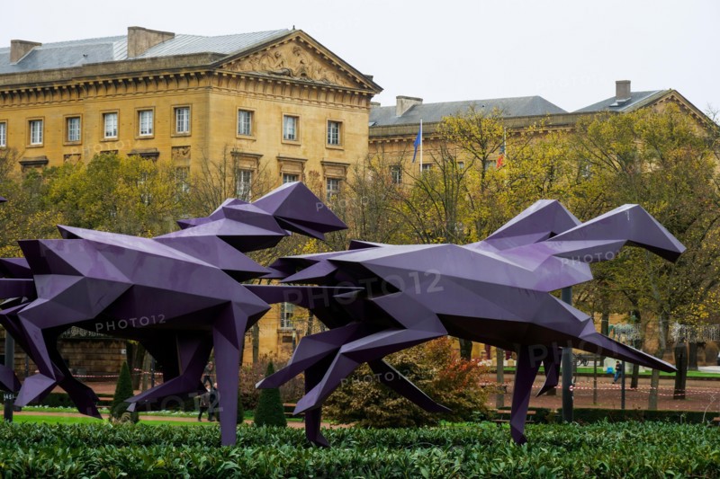 Le Carosse, artwork by french artist Xavier Veilhan, Metz, Moselle, Lorraine, Grand Est region, France