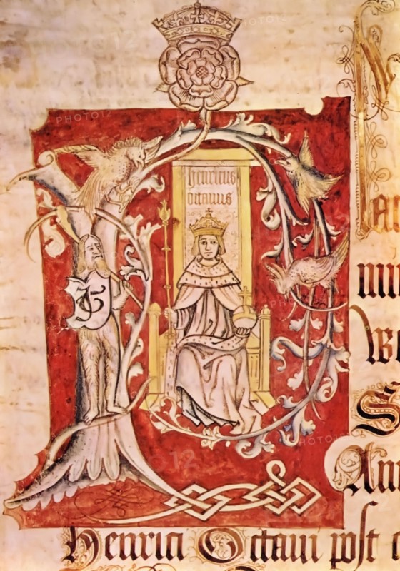 Henry VIII (1491-1547), 1517. A portrait taken from the Trinity plea roll (K.B. 27/1024). Plea rolls-áare parchment rolls recording details of-álegal-ásuits or actions in a court of law in England. Courts began recording their proceedings in plea rolls and filing writs from their foundation at the end of the 12th century.