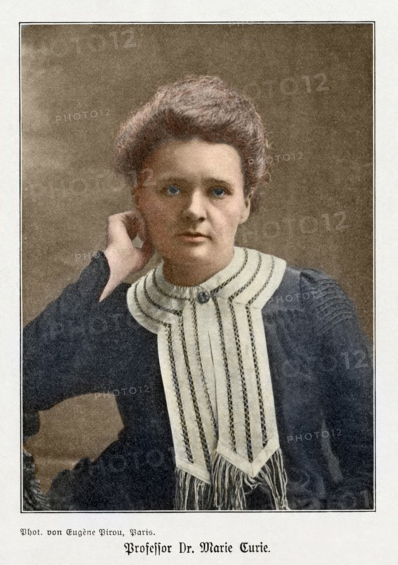 Marie Curie 1867 - 1934 Polish French physicist in her laboratory. With her husband Pierre she isolated the radioactive elements