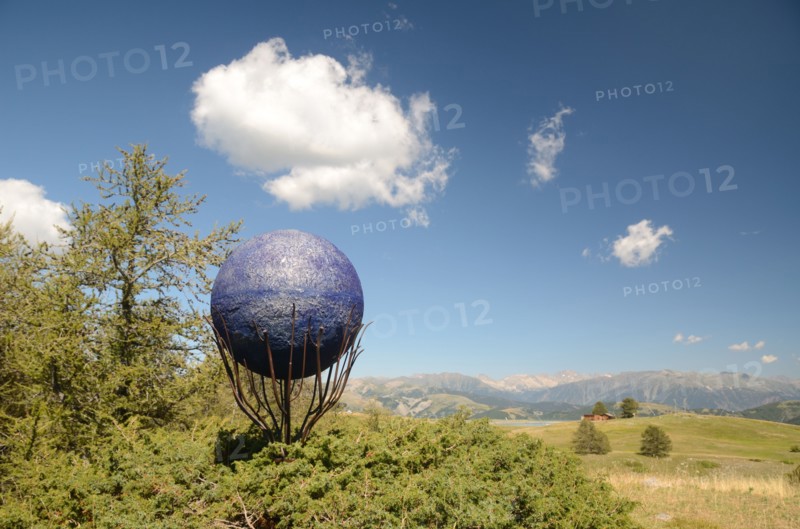 Uranus Sculpture on Sentier Planetaire or Themed Walk of the Planets Valberg Alpes-Maritimes France
