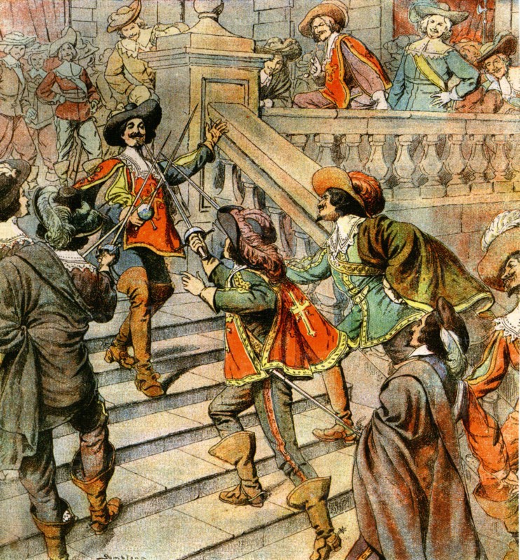 THE THREE MUSKETEERS  Magazine illustration about 1905 of the characters from Alexander Dumas' novel