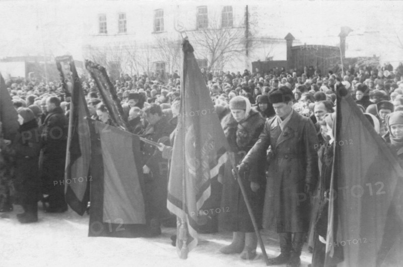 At a mourning rally about the death of Stalin in 1953.
