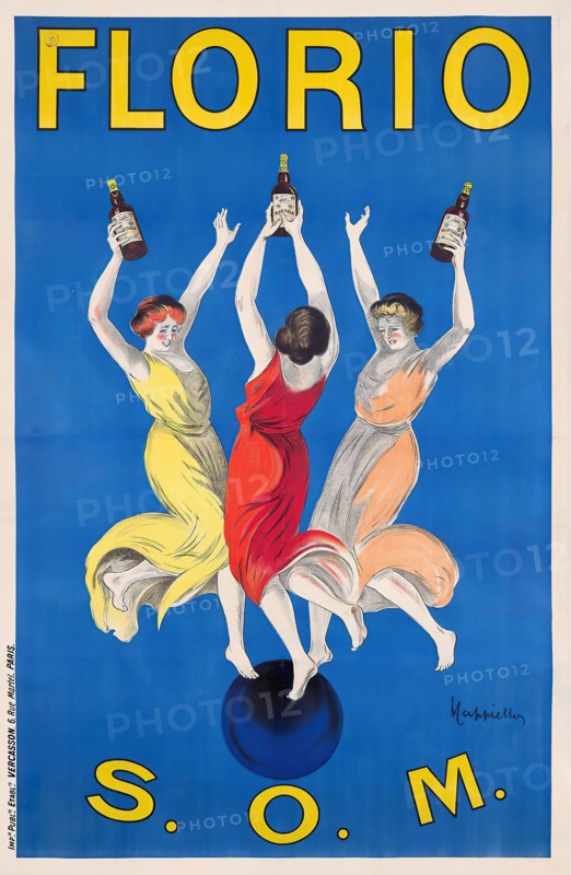 Leonetto Cappiello (Italian, 1875-1942) artwork. Art Nouveau. Vintage advertisement poster. FLORIO. S.O.M. 1911.