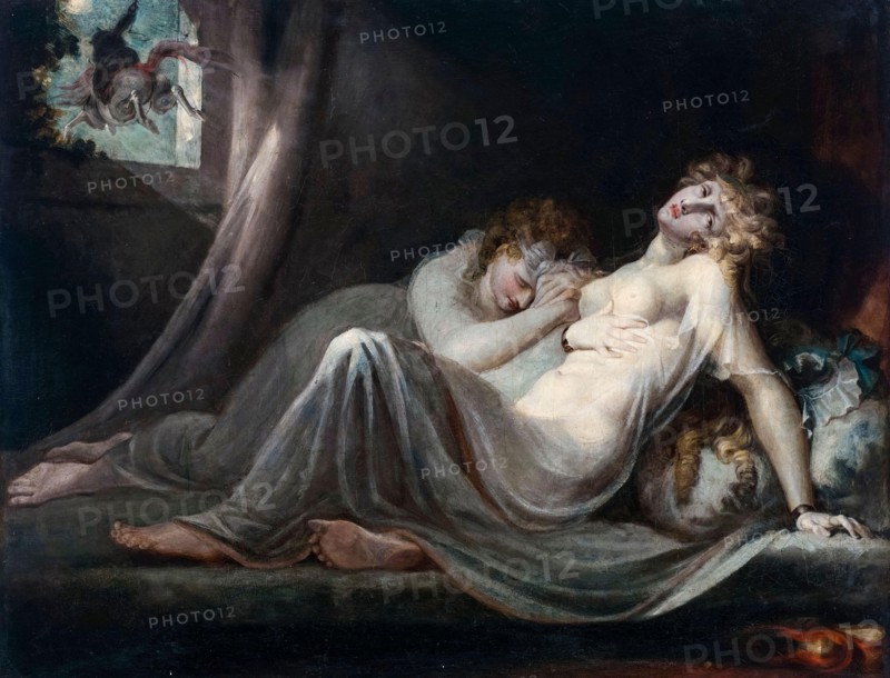 Henry Fuseli painting, The Incubus Leaving Two Young Women, oil on canvas, 1793
