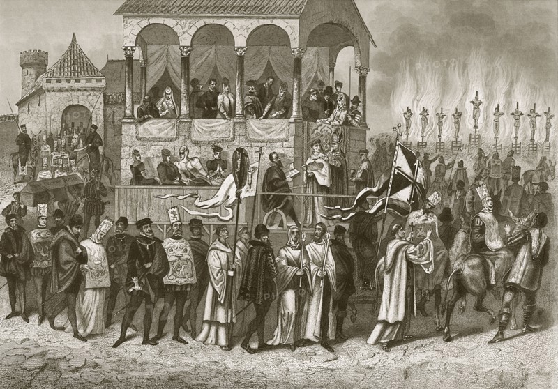 Historical etching of Auto de Fe
