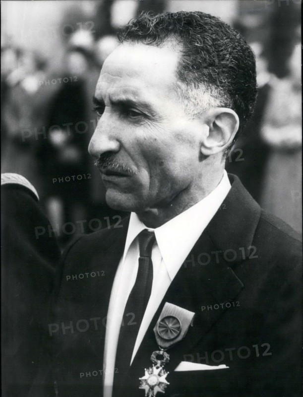 Feb. 26, 1972 - Alain Mimoun received the decorations of an officer in the Legion of Honor from President Pompidou this morning