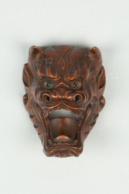Netsuke of Devil Mask with Wide-Open Mouth, 19th century
