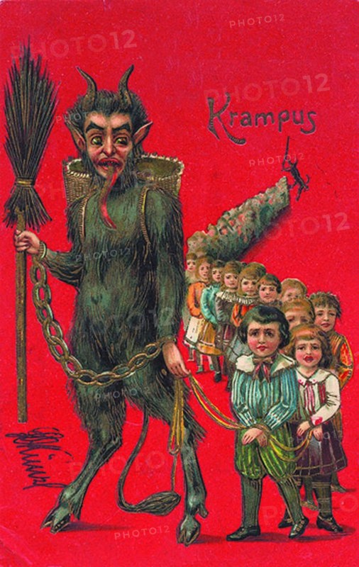 krampus vintage illustration