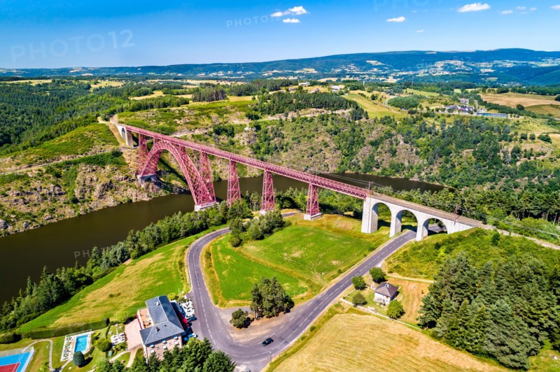 Garabit Viaduct, a railway arch bridge constructed by Gustave Eiffel. Cantal, France