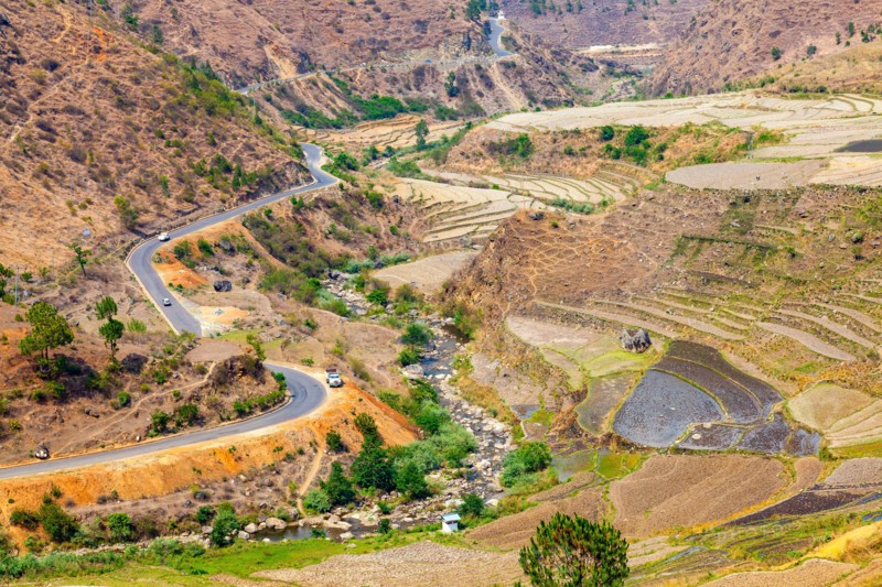 Beautiful view of terrace rice field in Bhutan