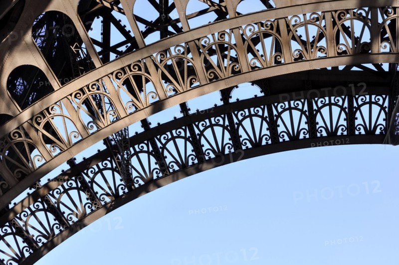 Eiffel Tower detail in Paris, France