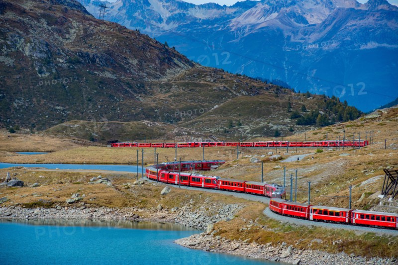 Bernina red train unesco heritage