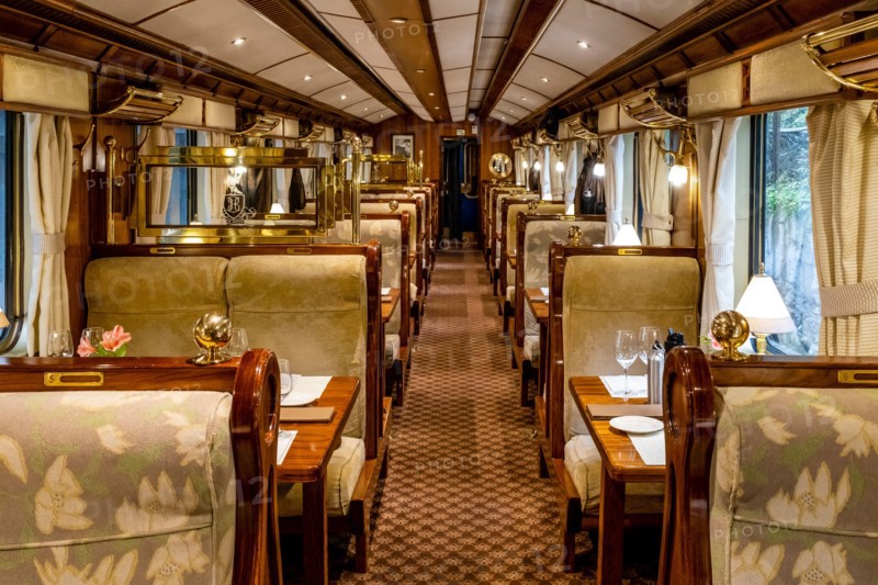 A Luxury Belmond ‘Hiram Bingham’ Train at Aguas Calientes Station, Machupicchu Pueblo, Cusco Region, Peru.