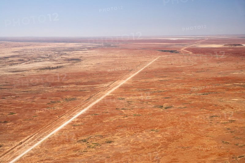 Oodnadatta Track and Old Ghan Train Line near William Creek Outback South Australia Australia aerial